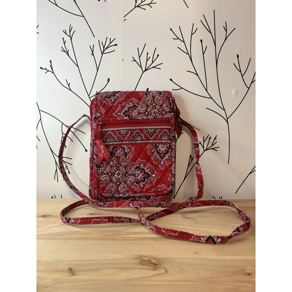 Vera Bradley Frankly Scarlet Pattern Mini Crossbody